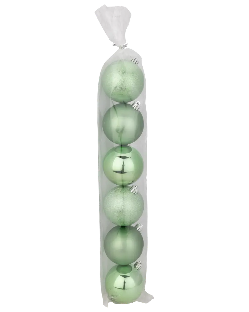  Julgranskulor Ø7 cm 6-pack - Ljusgrön
