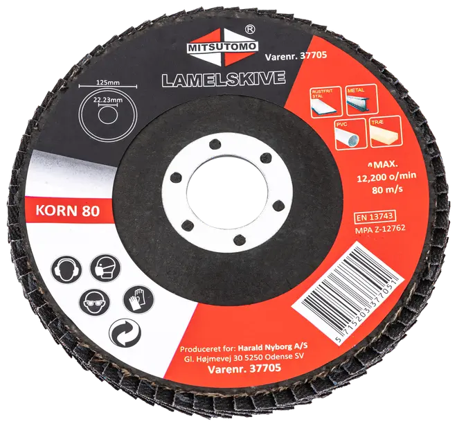 Mitsutomo Lamelskive Ø125 mm K80