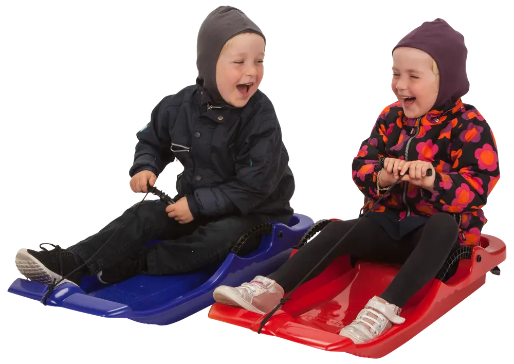 Pulka med broms blå