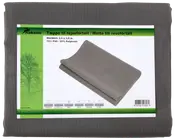 Gråt tæppe til rejsefortelt, størrelse 2,5 x 3,9 meter, lavet af 75% PVC og 25% polyester, slidstærkt og åndbart netdesign, velegnet til udendørs brug.