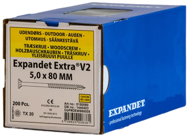 EXPANDET Spånskrue 5 x 80 mm TX20 200 stk.