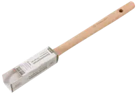 Træspartel med langt, glat håndtag og fladt, rektangulært hoved. Har ophængningshul i enden. Velegnet til omrøring eller skrabning i køkkenet.