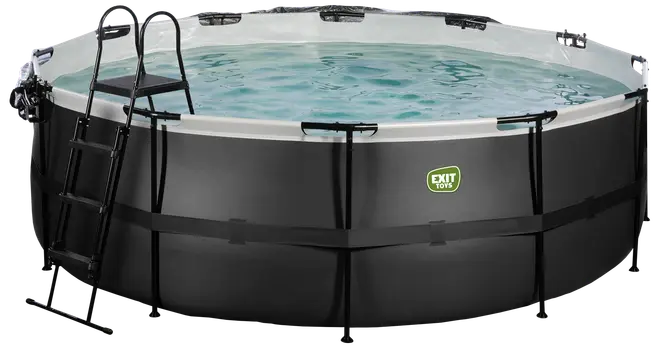 EXIT TOYS Pool Ø427x122cm med pumpe og skærm - Sort
