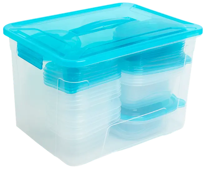 Plastbøtter med låg 50 stk.