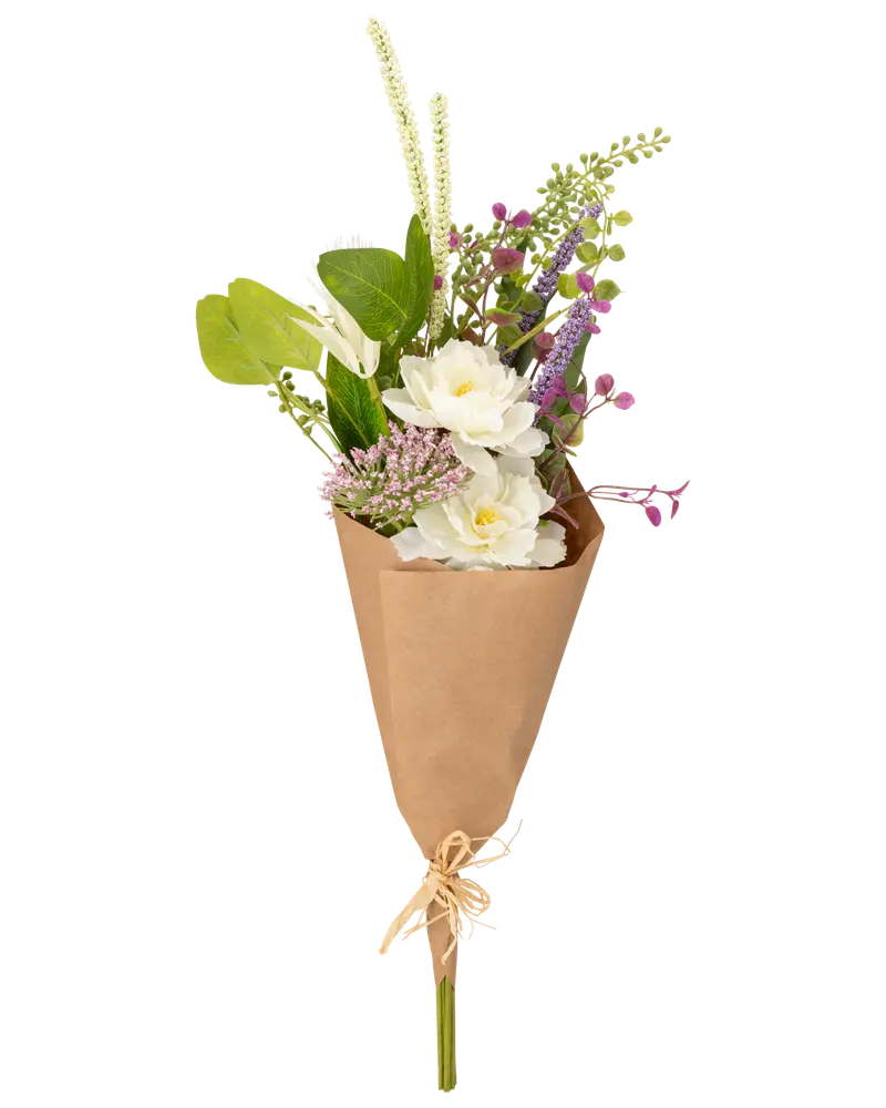 Bukett med konstgjorda blommor - vit