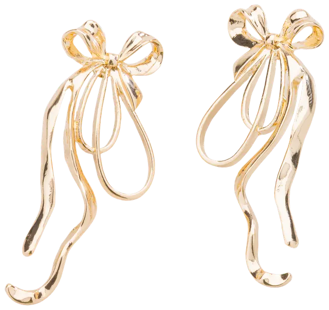 Øreringe stor sløjfe - guld