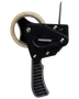Probuilder tapedispenser med ergonomisk sort håndtag, metalbolte og en rulle malertape. Designet til nem påføring og afskæring af tape, ideel til pakning og forsegling.