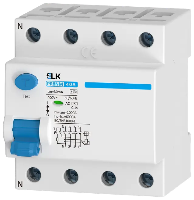 Fejlstrømsrelæ HPFI 4 pol 40 A