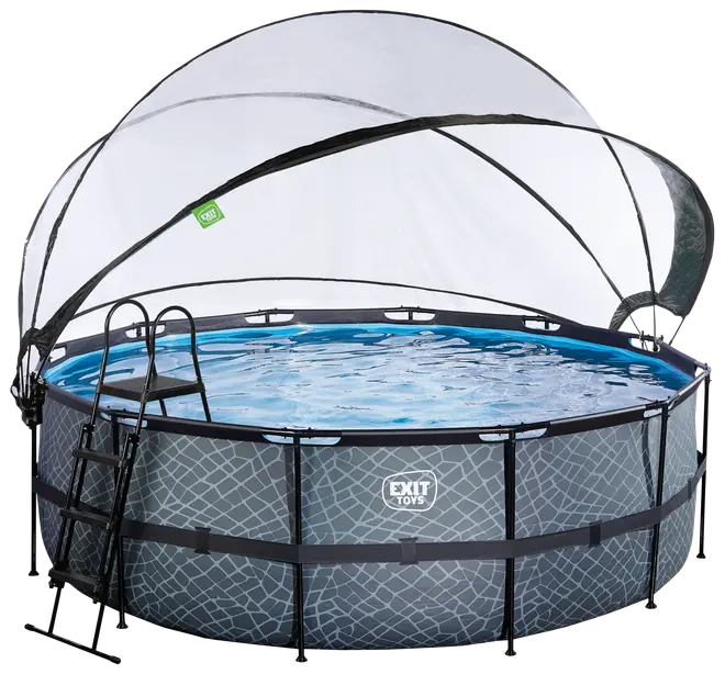 EXIT TOYS Pool Ø427x122cm med pumpe og skærm - Grå