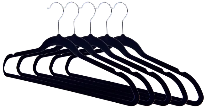 SJÖBO Bøjle i velour sort 5-pak