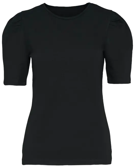 T-shirt med pufærmer - Sort