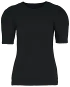 T-shirt med pufærmer - Sort