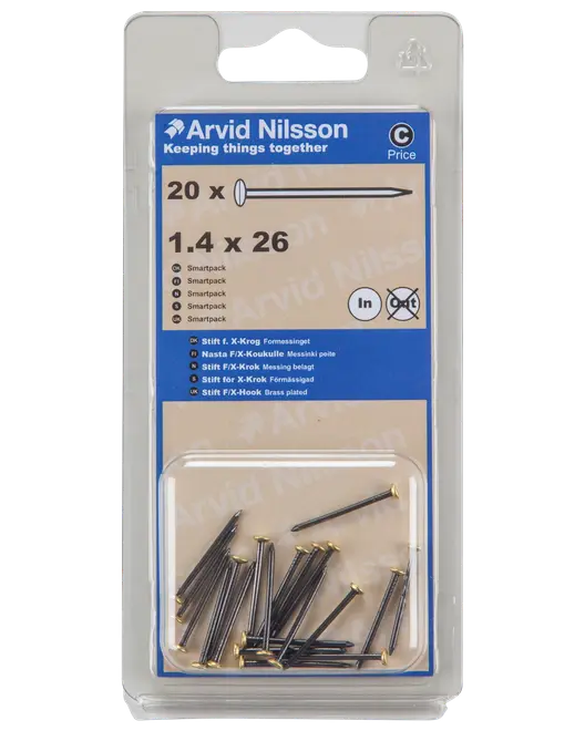 Arvid Nilsson Søm mess.hoved 1,4 x 26 mm 20-pak