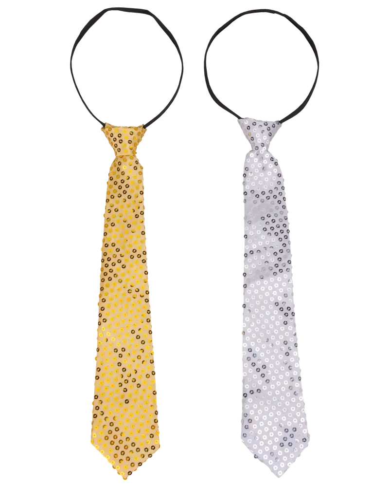 Slipsar med paljetter – olika färger