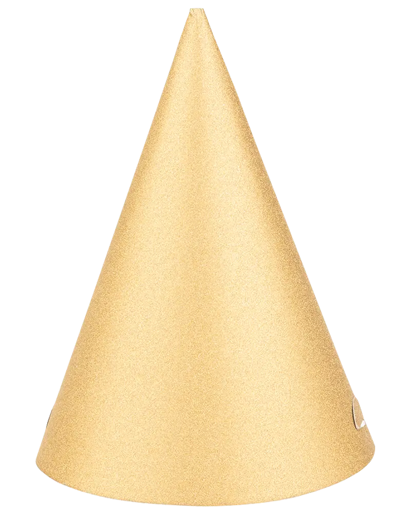 Nyårshatt guld 6-pack