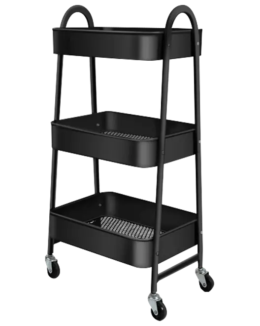 Rullebord med 3 hylder