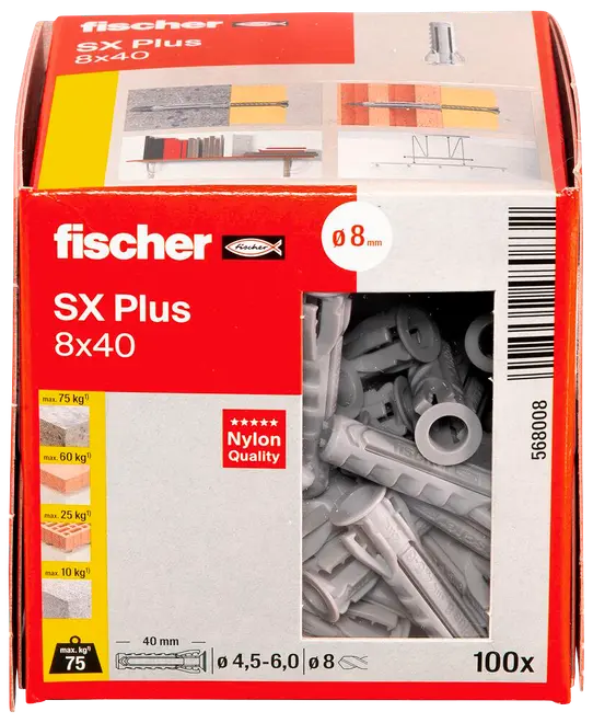 Fischer Uni plug SX plus 8 x 40 mm 100 stk.