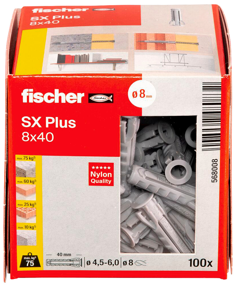 Fischer Uni plug SX plus 8 x 40 mm 100 stk.