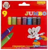 SENSE FÄRGKRITOR JUMBO 9-PACK