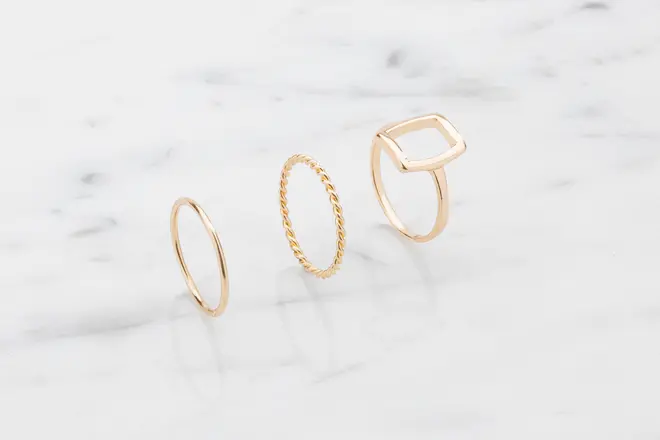 Ring smal 3 stk. - guld