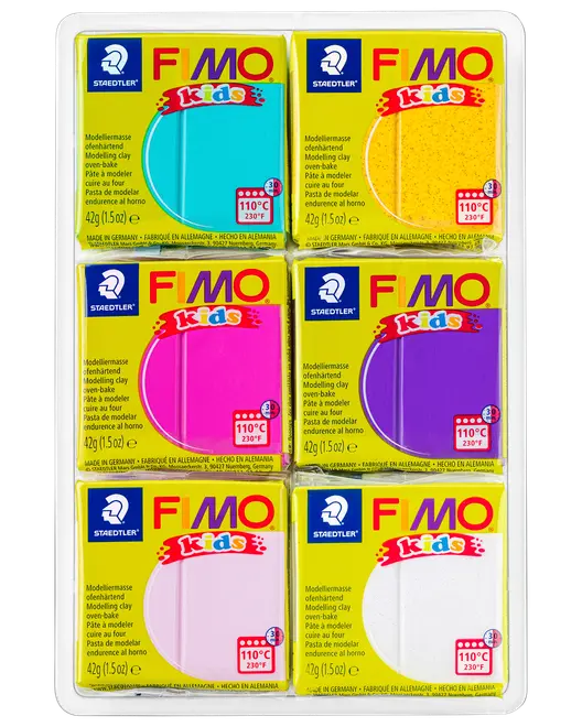 Staedtler FIMO kids Modellera lera fancy 6-pack