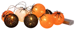 Halloween-ljuskulor med spindlar Ø6 cm 10 st.