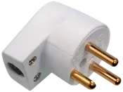 Vinkelkontakt rund jordat - vit