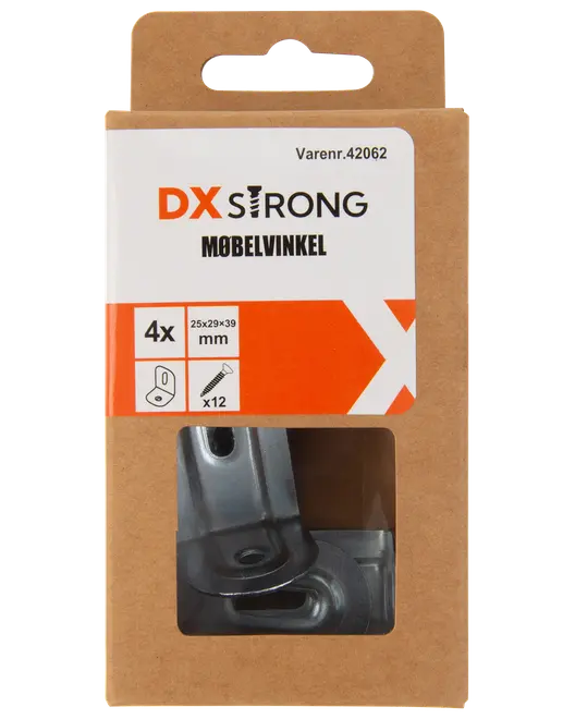 Vinkelbeslag 21 x 26 x 38 mm 4-pack