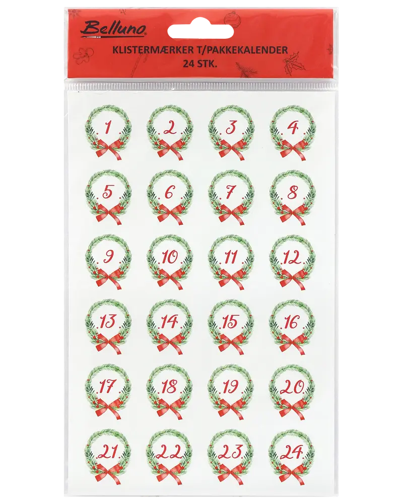 Paketkalender klistermärken krans