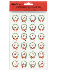 Paketkalender klistermärken krans