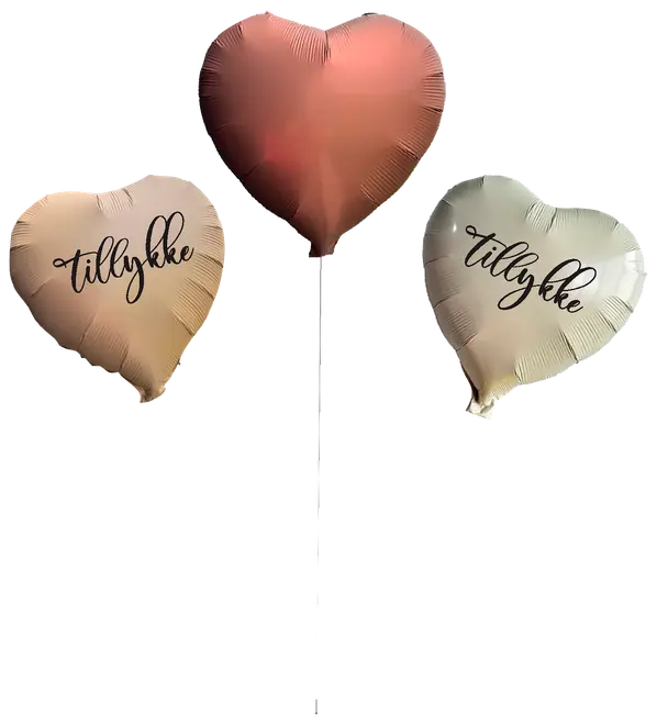 Folieballon 35 cm Hjerte - 3 stk.