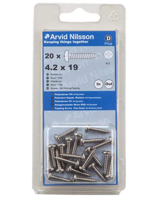 Plåtskruv A4 4,2x19 20 st
