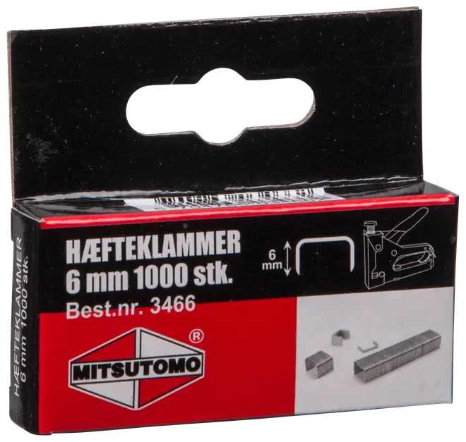 Häftklammer 6 mm 1000 st/pkt