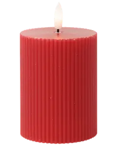 LED-blockljus med räfflor och timer - H. 10 cm