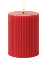 LED-blockljus med räfflor och timer - H. 10 cm