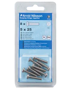 Arvid Nilsson Maskinskrue A4 PH M5 x 25 mm 8-pak