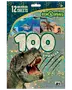 Dinosaurieklistermärkesbok med 12 färgläggningssidor och 100 klistermärken, med T. rex på omslaget.
