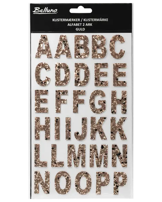 Klistermärken alfabetet - Guld