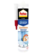 Pattex Healthy Kitchen & Bathroom silikoneforsegling, hvid, vandtæt, mugresistent, tørrer på 1 time, egnet til køkken og badeværelse, leveres i tube med påføringsdyse.