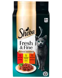 SHEBA Vådfoder 6 x 50 g - Okse, lam og kylling