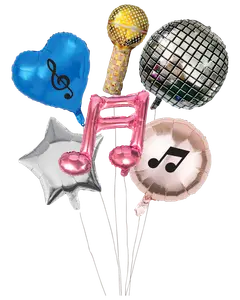 Disco folieballongset 6-pack
