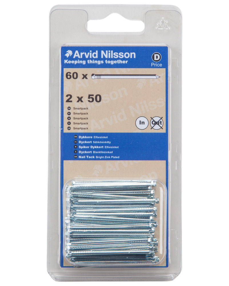 Arvid Nilsson Dykker firkantet 2 x 50 mm 60-pak