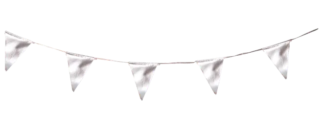 Guirlande med vimpler 4 m sølv