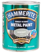 Hammerite semimat grå metalmaling, direkte på rust, 8 års beskyttelse, vandafvisende, hurtigtørrende, kræver ikke grunder eller underlag, til udendørs metaloverflader.