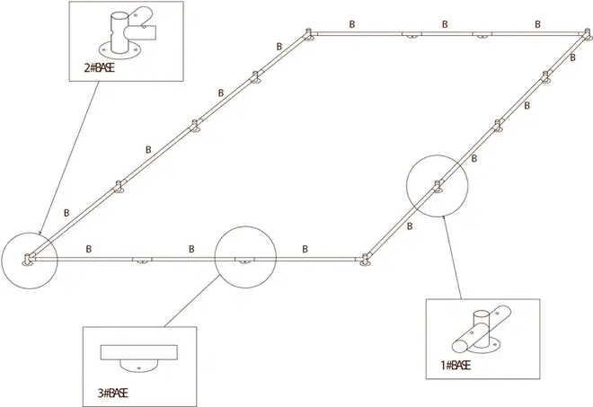 Bas 1# för metallbasram