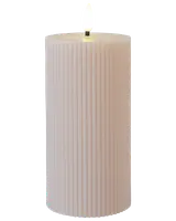 LED-ljus räfflad beige - 3-pack