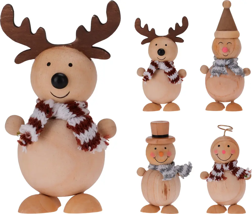 Julfigur i trä 11-14 cm