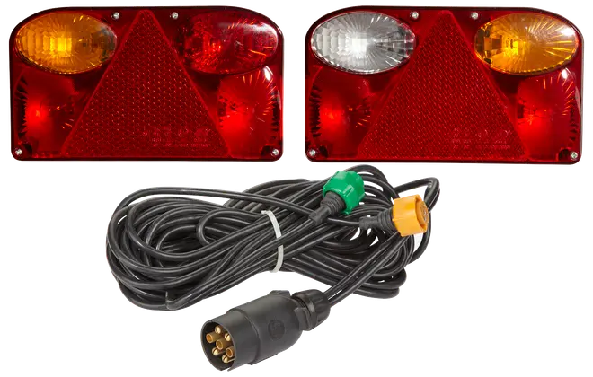 Trailerlygtesæt med kabel og stik