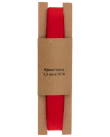 Ribbad band 1,5 cm x 10 meter - Röd