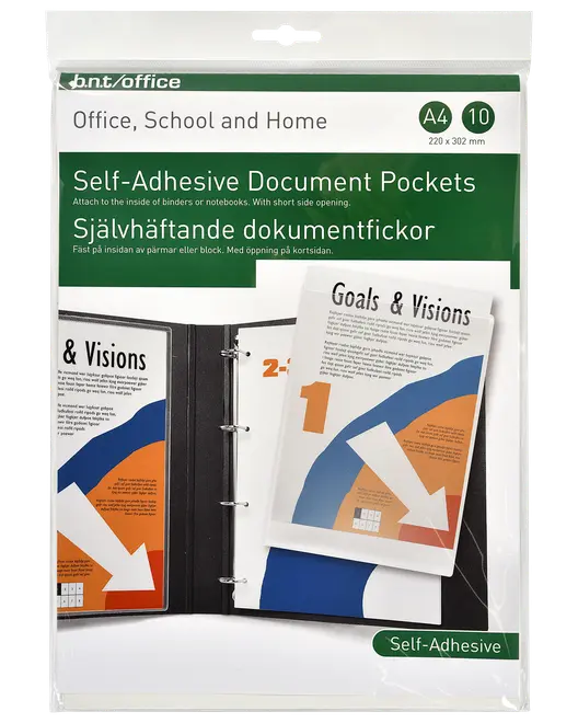 Plastlommer selvklæbende 10-pak - A4